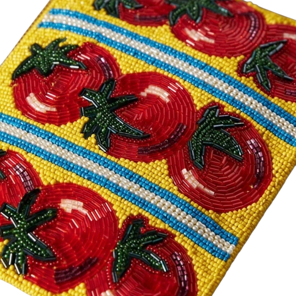 Anthropologie Fiona Medium Beaded Pouch Tomato Viral On TikTok - Picture 3 of 6
